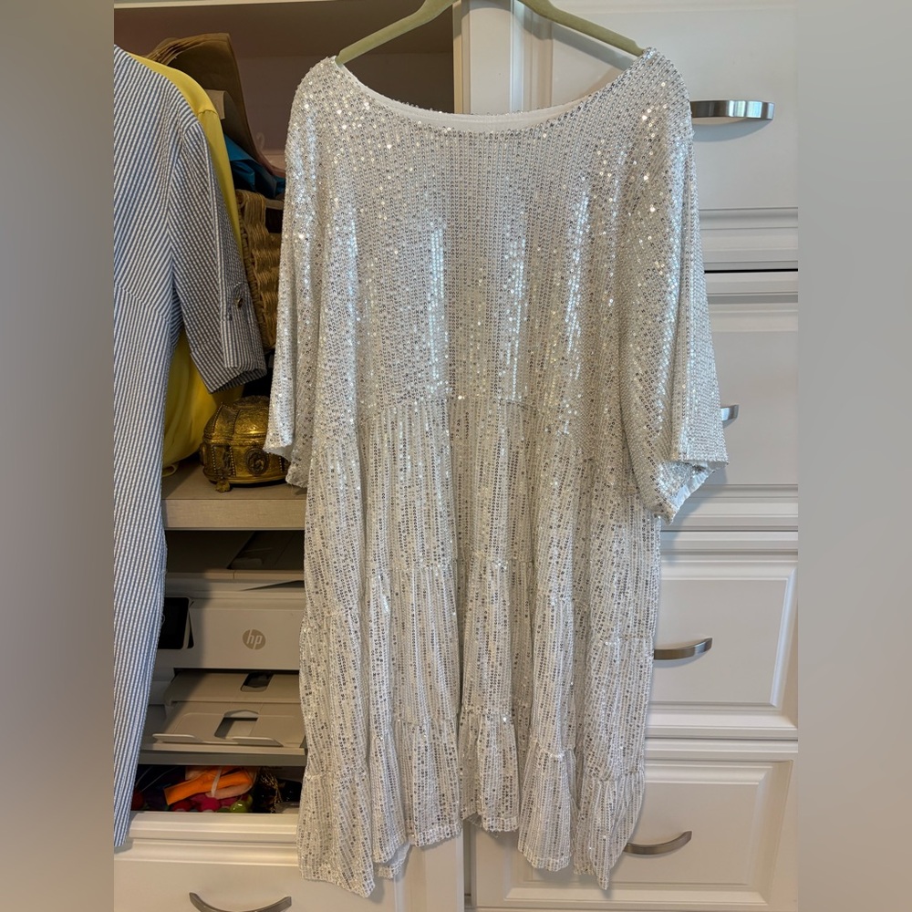 Cute silvery sequin sparkling dress